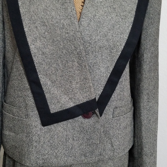 NORDSTROM'S POV 80s black and white wide lapel suit office interviews sz.8 - Picture 7 of 8